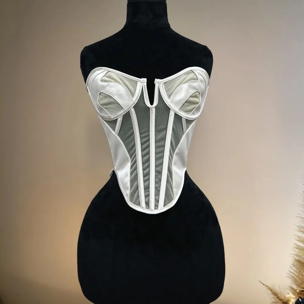Women Corset Bustier Crop Sexy Breathable Mesh Lace Up Steel Boned Bodice Strapless Shaping Tops Overbust Waist Trainer
Women Corset Bustier Crop Sexy Breathable Mesh Lace Up Steel Boned Bodice Strapless Shaping Tops Overbust Waist Trainer