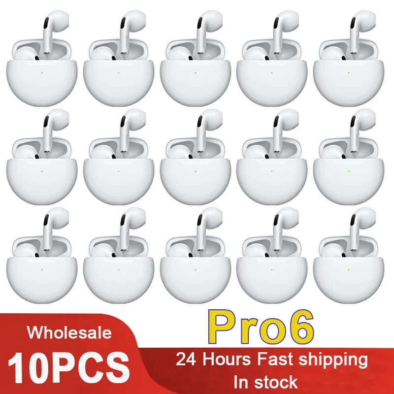 10PCS/Pro 6 Wireless Bluetooth Earphones Tws Headphones 5.0 Stereo Headset Earbuds with Microphone for Phone 10Pieces Wholesale
10PCS/Pro 6 Wireless Bluetooth Earphones Tws Headphones 5.0 Stereo Headset Earbuds with Microphone for Phone 10Pieces Wholesale