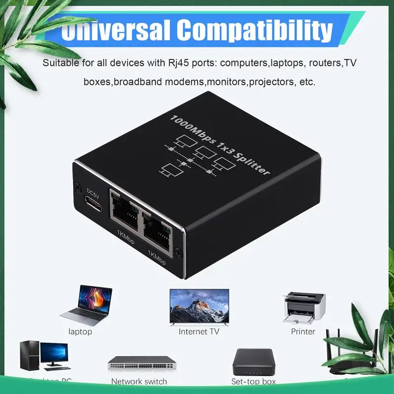 YSS-гигабитный Ethernet-сплиттер от 1 до 3 портов, 1000 Мбит/с, сетевой удлинитель, адаптер RJ45 для ПК, ноутбука, маршрутизатора, ТВ-приставки
YSS-гигабитный Ethernet-сплиттер от 1 до 3 портов, 1000 Мбит/с, сетевой удлинитель, адаптер RJ45 для ПК, ноутбука, маршрутизатора, ТВ-приставки