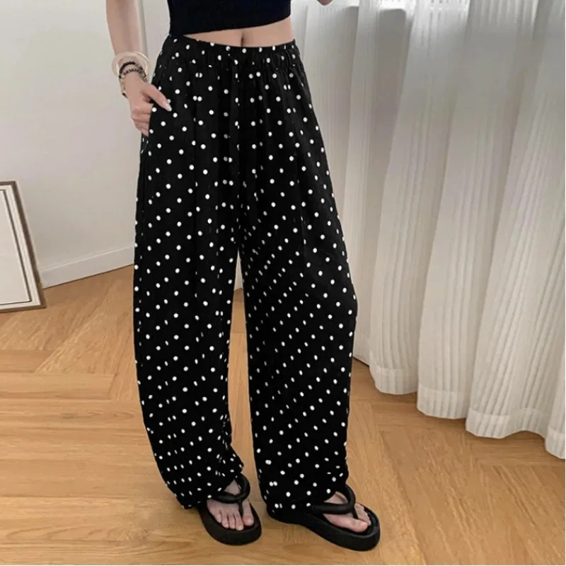 Womens Polka Dot Wide Leg Pants Summer Lightweight Linen Casual Loose Straight Leg Trousers With Elastic Waist
Womens Polka Dot Wide Leg Pants Summer Lightweight Linen Casual Loose Straight Leg Trousers With Elastic Waist