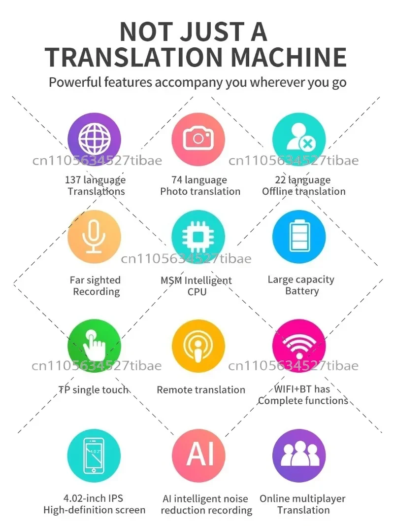 M12 AI Audio Translator Authorized 137 Online Languages BT WiFi Translation Device 22 Offline Smart Language Translator
M12 AI Audio Translator Authorized 137 Online Languages BT WiFi Translation Device 22 Offline Smart Language Translator