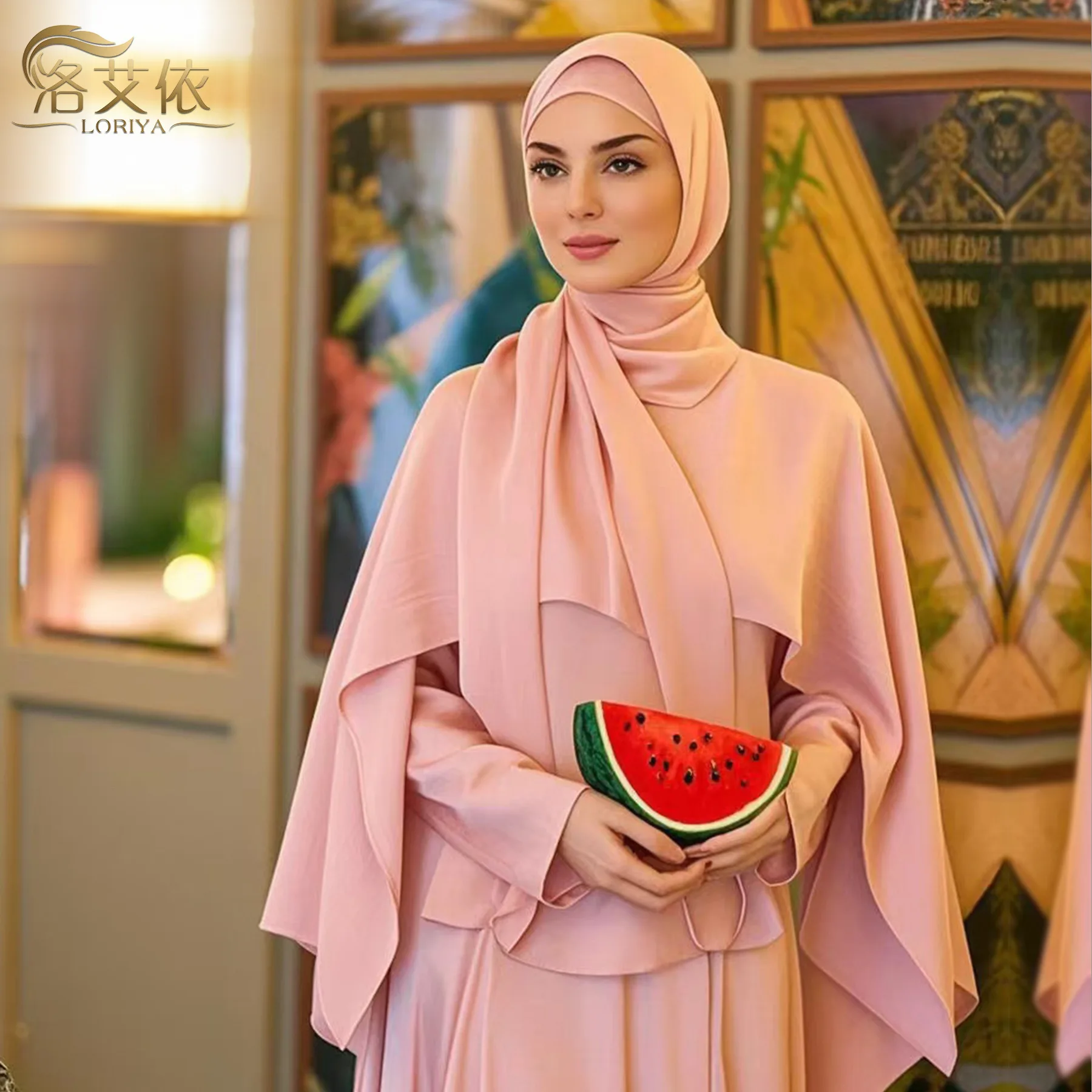 Slim-fitting Waist Elegant Robe Cape Two-piece Set Muslim Women Long Sleeve Looose Top & Dress Abaya Robe
Slim-fitting Waist Elegant Robe Cape Two-piece Set Muslim Women Long Sleeve Looose Top & Dress Abaya Robe