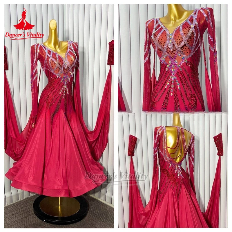 Female Waltz Tango Perform and Contest Clothing High-end Customize Dancer's Vitality Ballroom Dance AB Stones Professional Dress
Female Waltz Tango Perform and Contest Clothing High-end Customize Dancer's Vitality Ballroom Dance AB Stones Professional Dress