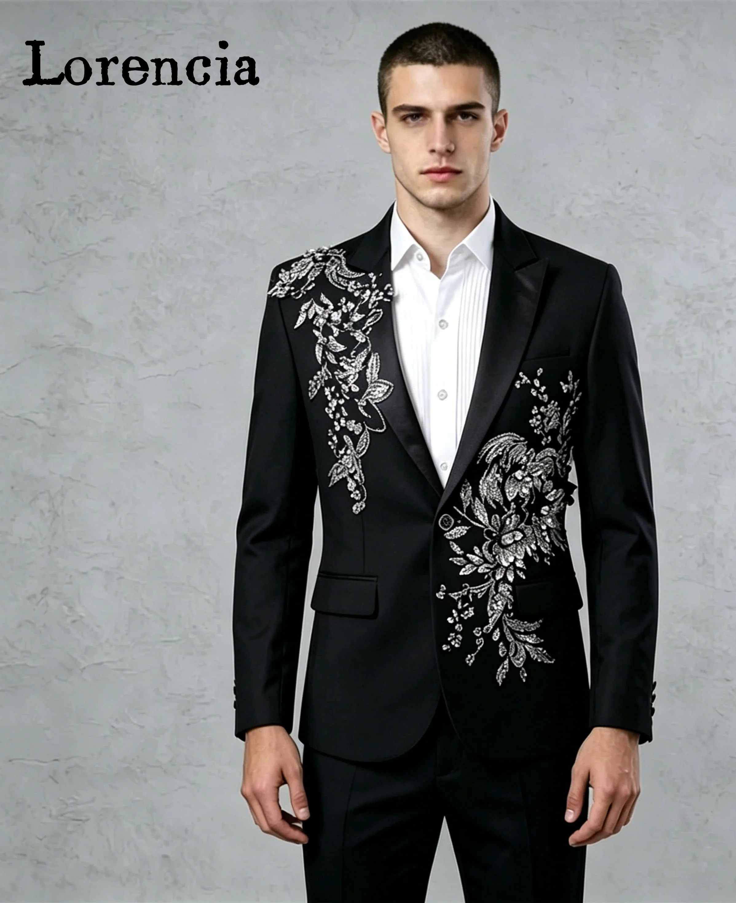 Rhinestone Men Suits 2 Pieces Peak Lapel Tuxedo Jacket Floral Customized Blazer Pants Slim Fit Formal Wedding Suit alo broek
Rhinestone Men Suits 2 Pieces Peak Lapel Tuxedo Jacket Floral Customized Blazer Pants Slim Fit Formal Wedding Suit alo broek