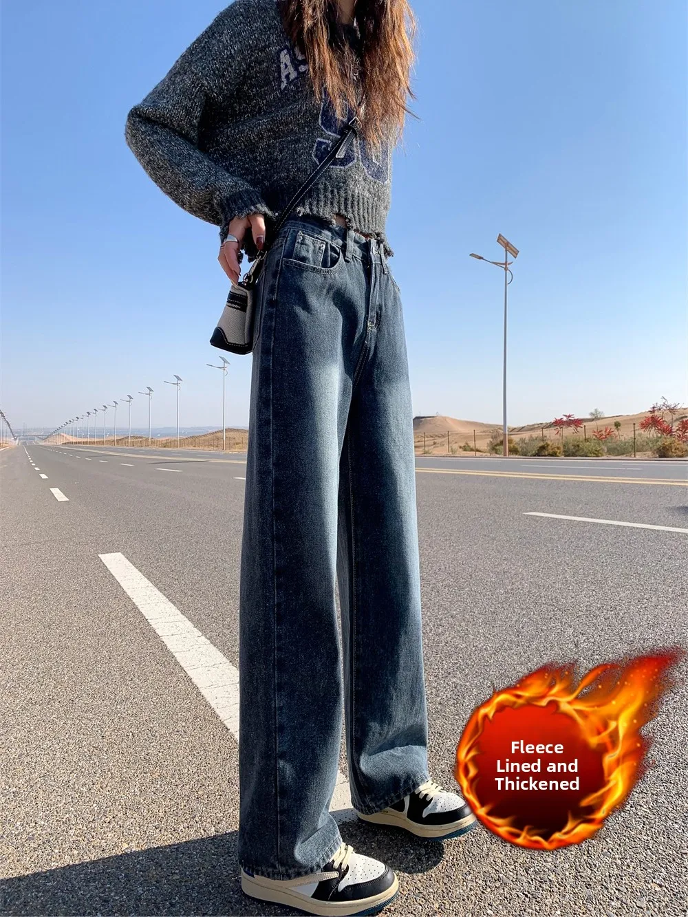 High Waist Fce Lined Straight Leg Jeans Women plus Size Slimming Drapey Light Blue Winter Wide Leg Pants Casual Trousers
High Waist Fce Lined Straight Leg Jeans Women plus Size Slimming Drapey Light Blue Winter Wide Leg Pants Casual Trousers