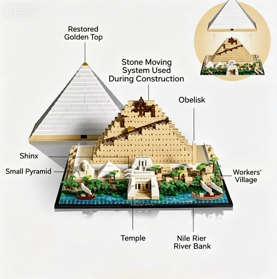 Disney 21058 1476PCS Giza Great Pyramid Building Blocks DIY Historical Model Birthday Gifts Home Desktop Art Ornament
Disney 21058 1476PCS Giza Great Pyramid Building Blocks DIY Historical Model Birthday Gifts Home Desktop Art Ornament