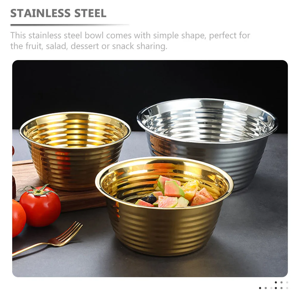 Stainless Steel Bowl Salad Fruit Basin Vegetable Container Multi Function Kitchen Supply Silver Material
Stainless Steel Bowl Salad Fruit Basin Vegetable Container Multi Function Kitchen Supply Silver Material