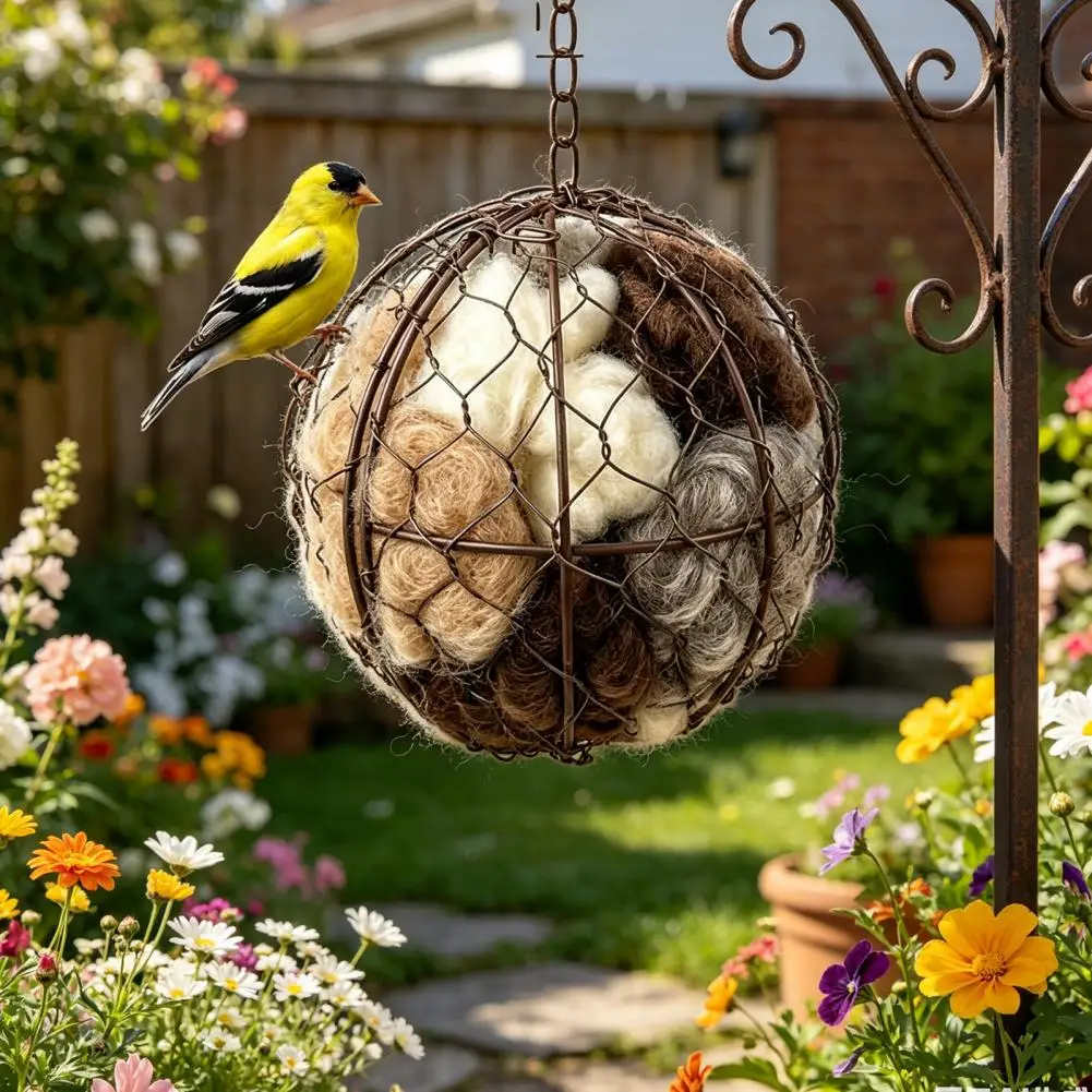 Handmade Alpaca Fiber Bird Nest for Garden Natural Biodegradable Nest Refill Weather-Resistant Metal Frame Easy Refillable Garde
Handmade Alpaca Fiber Bird Nest for Garden Natural Biodegradable Nest Refill Weather-Resistant Metal Frame Easy Refillable Garde