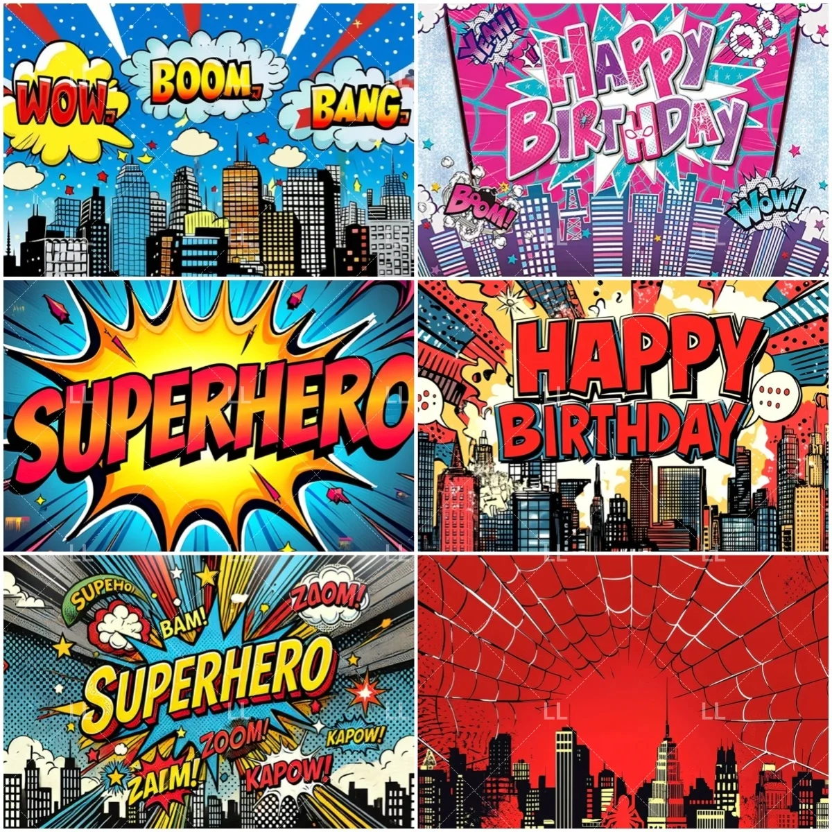 Superhero City Birthday Party Supplies Backdrop Comic Style Building Landscape Decoration Baby Shower Photo Backdround Kid Gift
Superhero City Birthday Party Supplies Backdrop Comic Style Building Landscape Decoration Baby Shower Photo Backdround Kid Gift