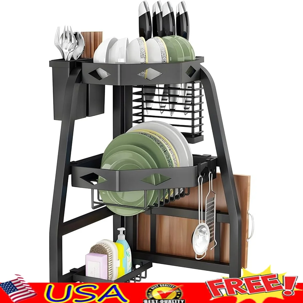 2-Tier Folding Dish Drying Rack Metal Corner Sink Organizer with Heavy Duty Sponge Holder Portable Over Sink Storage Solution
2-Tier Folding Dish Drying Rack Metal Corner Sink Organizer with Heavy Duty Sponge Holder Portable Over Sink Storage Solution