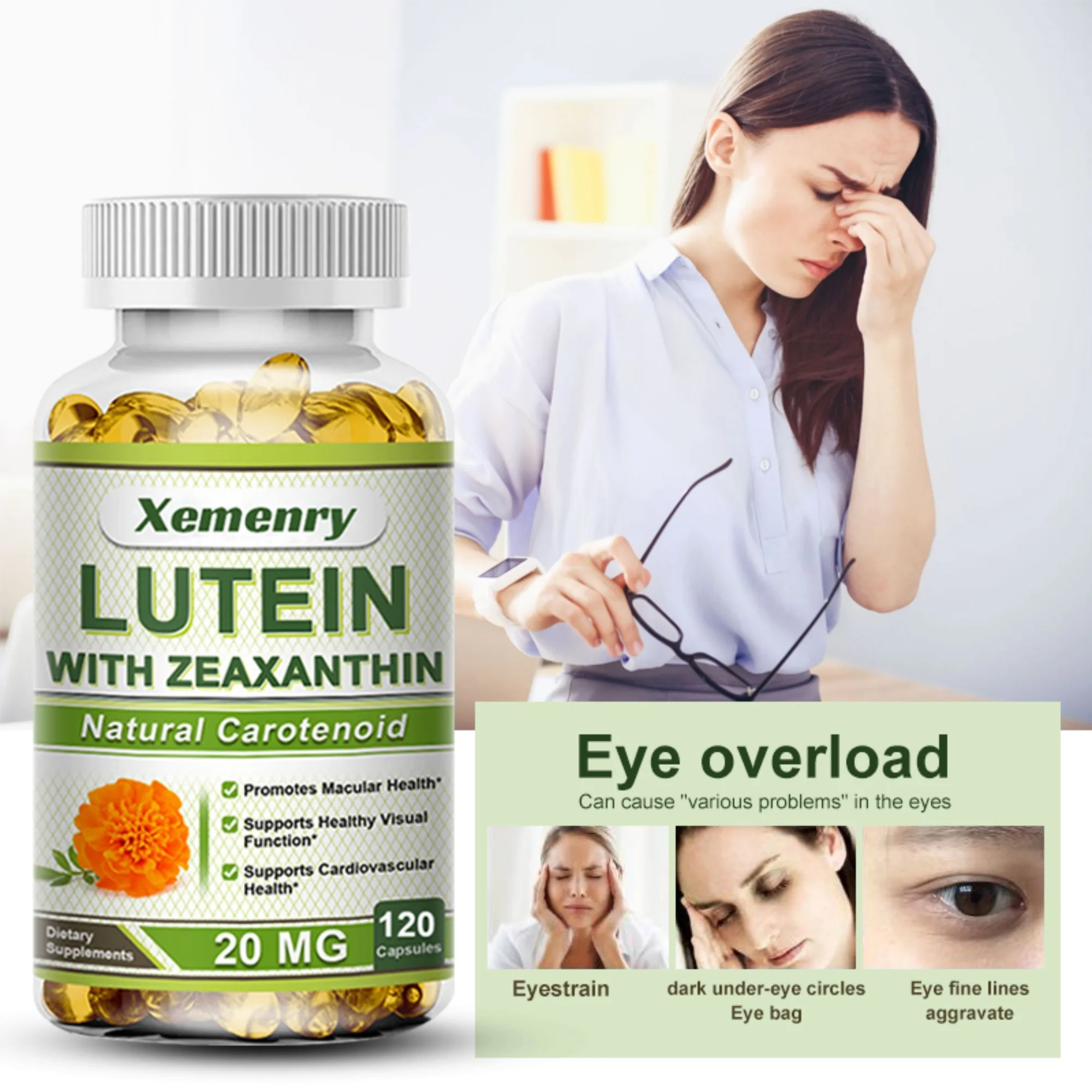 Капсулы лютеина — с Zeaxanthin — здоровье глаз, поддержка зрения, снятие усталости глаз и сухих глаз — 120 капсул
Капсулы лютеина — с Zeaxanthin — здоровье глаз, поддержка зрения, снятие усталости глаз и сухих глаз — 120 капсул