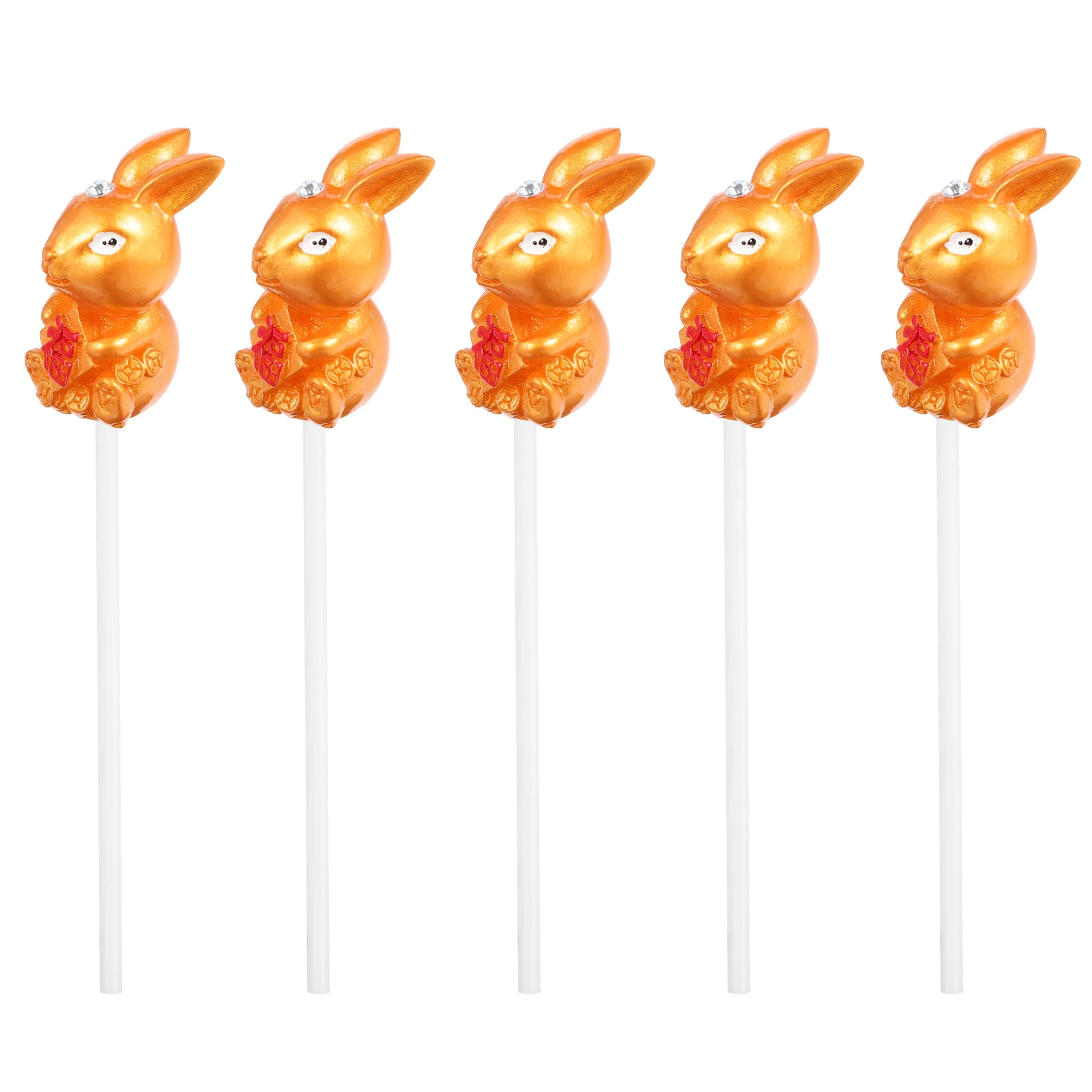 5 Pcs Golden Rabbit Holding Yuanbao Plugin Cake Decorating Accessories Bunny Cupcake Topper Household Plastic Toppers s 
5 Pcs Golden Rabbit Holding Yuanbao Plugin Cake Decorating Accessories Bunny Cupcake Topper Household Plastic Toppers s