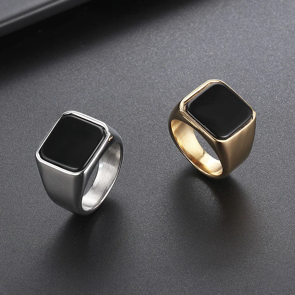 Solid Stainless Steel Mens Signet Ring Setting with Black Onyx Classic Band Rings Jewelry for Man
Solid Stainless Steel Mens Signet Ring Setting with Black Onyx Classic Band Rings Jewelry for Man