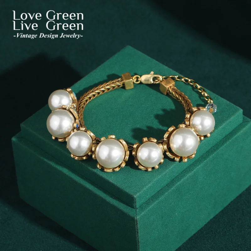 Vintage Pearl Bracelets Woman Gold Color Chain Charm Natural Rhinestone For Wrist Ball Accessories Luxury Brand Jewelry 2025
Vintage Pearl Bracelets Woman Gold Color Chain Charm Natural Rhinestone For Wrist Ball Accessories Luxury Brand Jewelry 2025