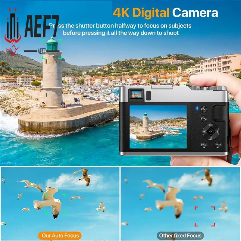 AEF7-4K Digital Camera Digital Cameras Camera For Photography, Autofocus Camera With Viewfinder Anti-Shake Video Camera For Yout
AEF7-4K Digital Camera Digital Cameras Camera For Photography, Autofocus Camera With Viewfinder Anti-Shake Video Camera For Yout