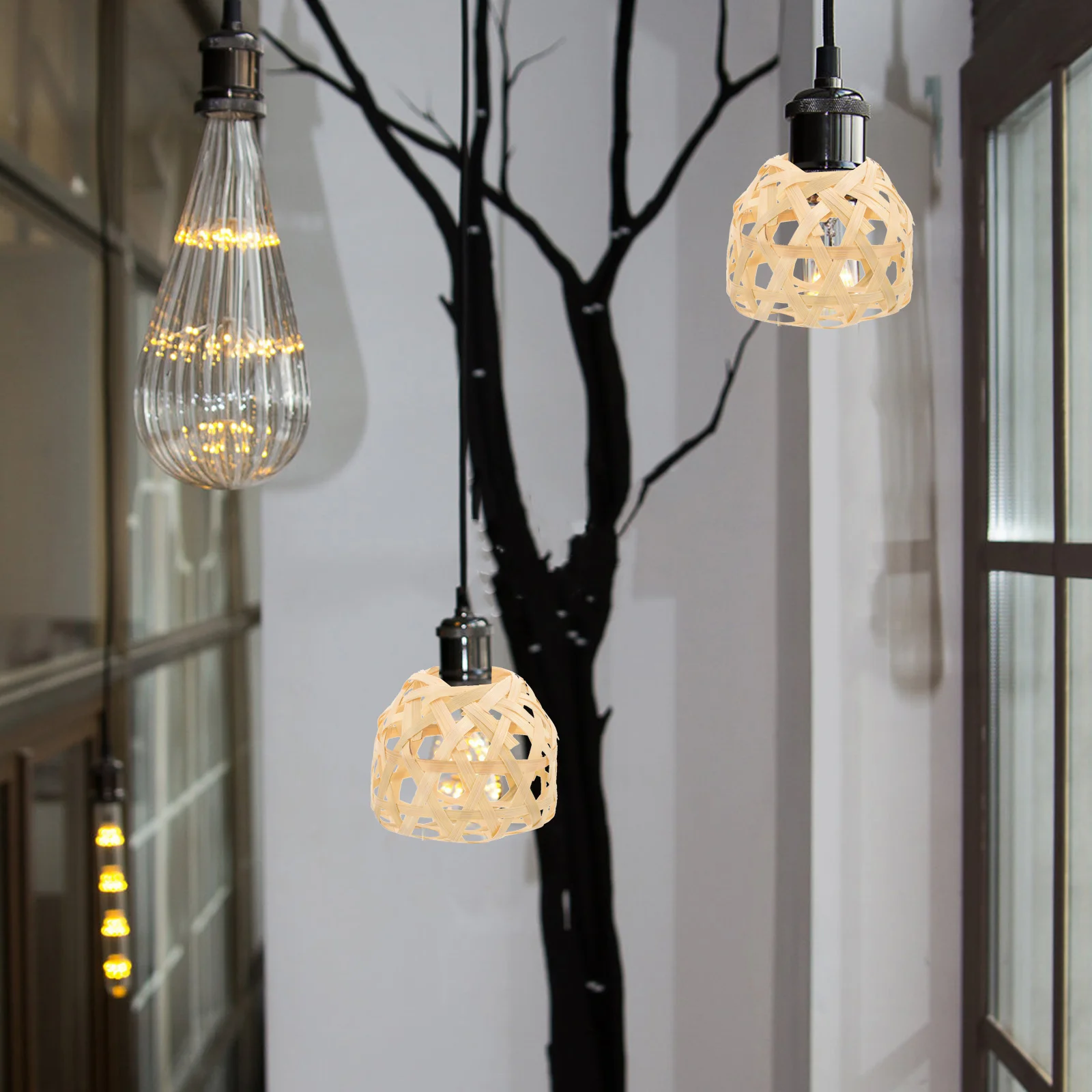 4pcs Woven Bamboo Lamp Shade Pendant Light Cover For Ceiling Lamp Rustic Decorative Lampshade Home Hotel Restaurant Use
4pcs Woven Bamboo Lamp Shade Pendant Light Cover For Ceiling Lamp Rustic Decorative Lampshade Home Hotel Restaurant Use