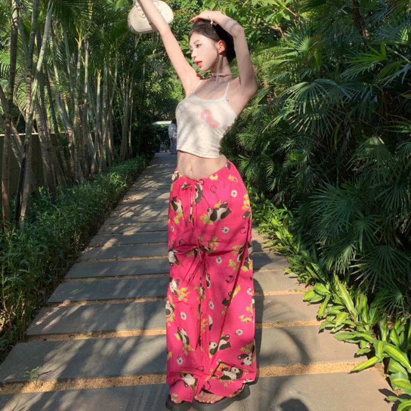 Summer High Street Commuter Bagyye Wide Leg Trousers Y2k Aesthetic Kawaii Cute Print Stretch Waist Trousers Casual Girl Pants
Summer High Street Commuter Bagyye Wide Leg Trousers Y2k Aesthetic Kawaii Cute Print Stretch Waist Trousers Casual Girl Pants