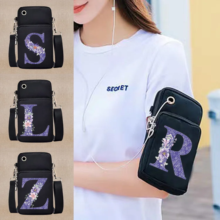Purple Flower Letters Print Mobile Phone Bag Unisex Shoulder Pouch Universal Sport Arm Pack for Samsung/iphone/Huawei Crossbody
Purple Flower Letters Print Mobile Phone Bag Unisex Shoulder Pouch Universal Sport Arm Pack for Samsung/iphone/Huawei Crossbody