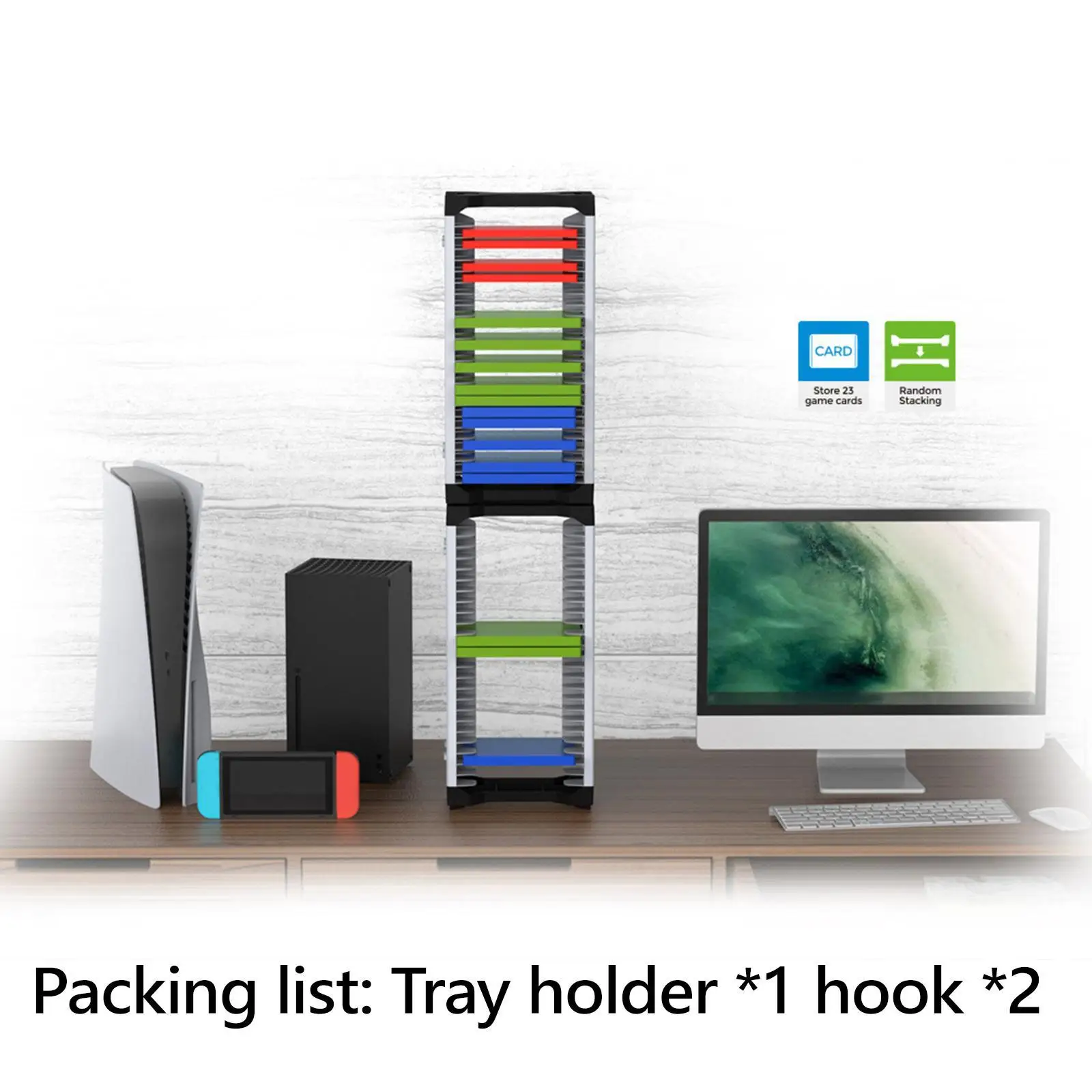 Game Storage Tower Office Game Card Box Organization Game Disc Storage Rack