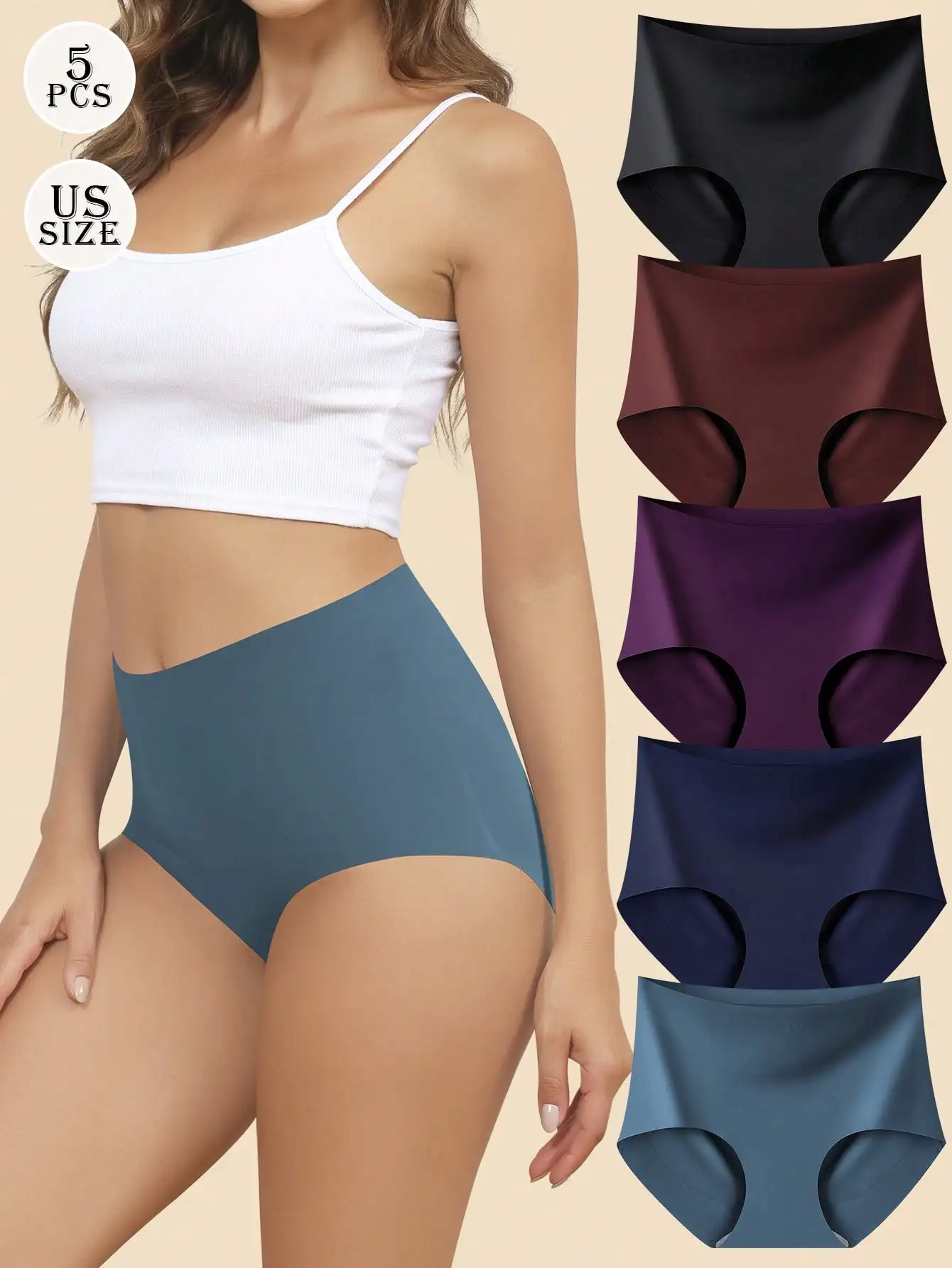 5 Pack Multi Color Tummy Control Underwear For Women High Mid Waisted Seamless Panties No Show Full Coverage Soft Briefs For Daily Wear S-XXL
5 Pack Multi Color Tummy Control Underwear For Women High Mid Waisted Seamless Panties No Show Full Coverage Soft Briefs For Daily Wear S-XXL