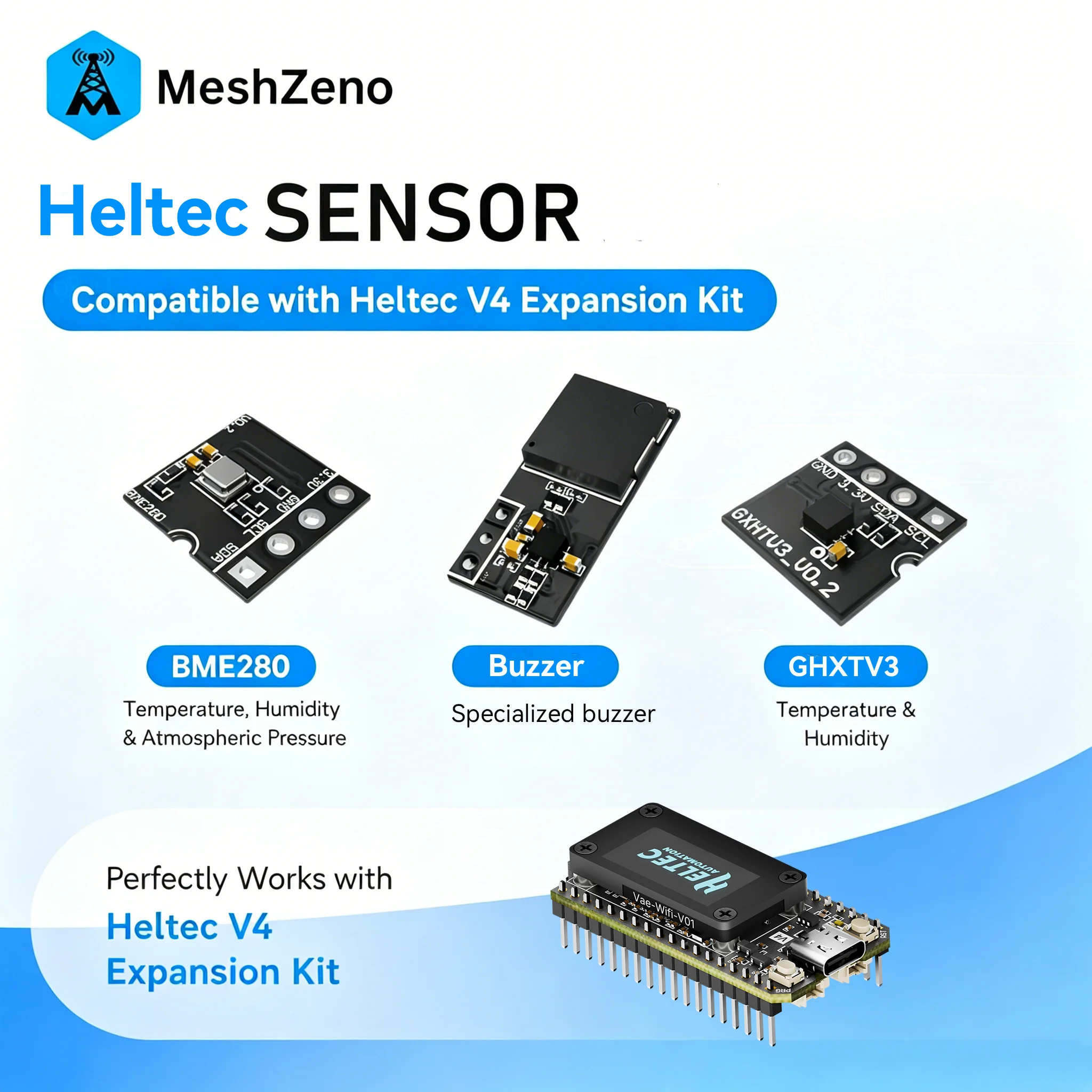 Heltec Sensor Temp/Humi Sensor GXHTV3 BME280 Buzzer Low-Power For LoRa 32 V4 Expansion Kit
Heltec Sensor Temp/Humi Sensor GXHTV3 BME280 Buzzer Low-Power For LoRa 32 V4 Expansion Kit