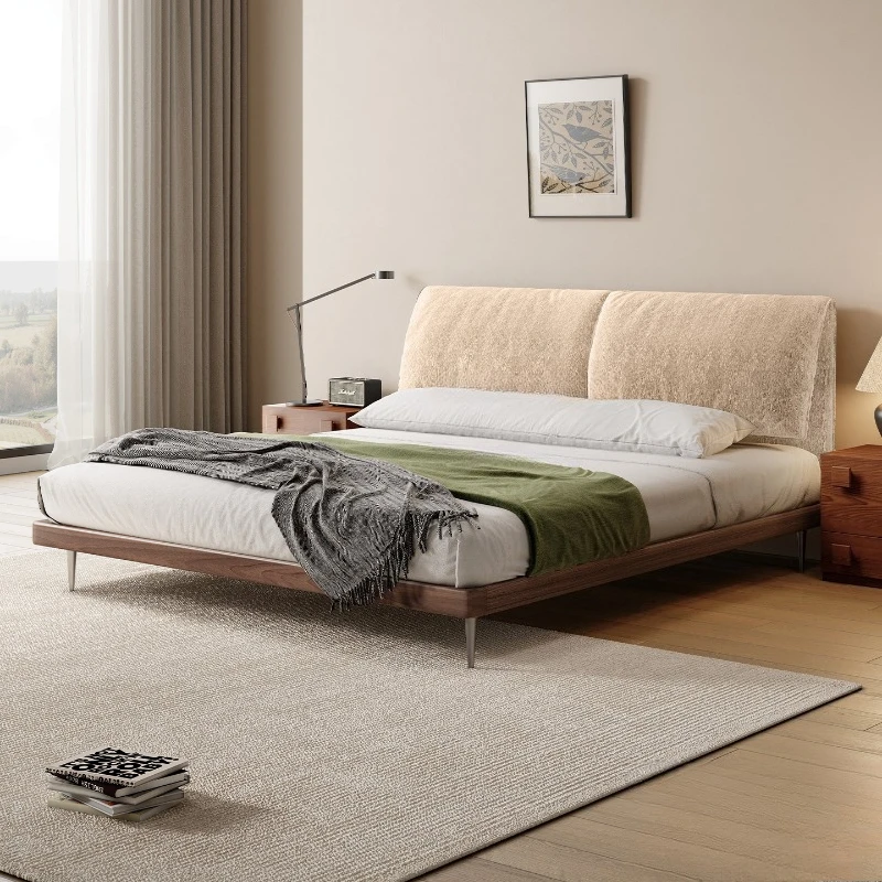Ear bed Chenier fabric master bedroom wedding bed retro down soft bag double bed
Ear bed Chenier fabric master bedroom wedding bed retro down soft bag double bed