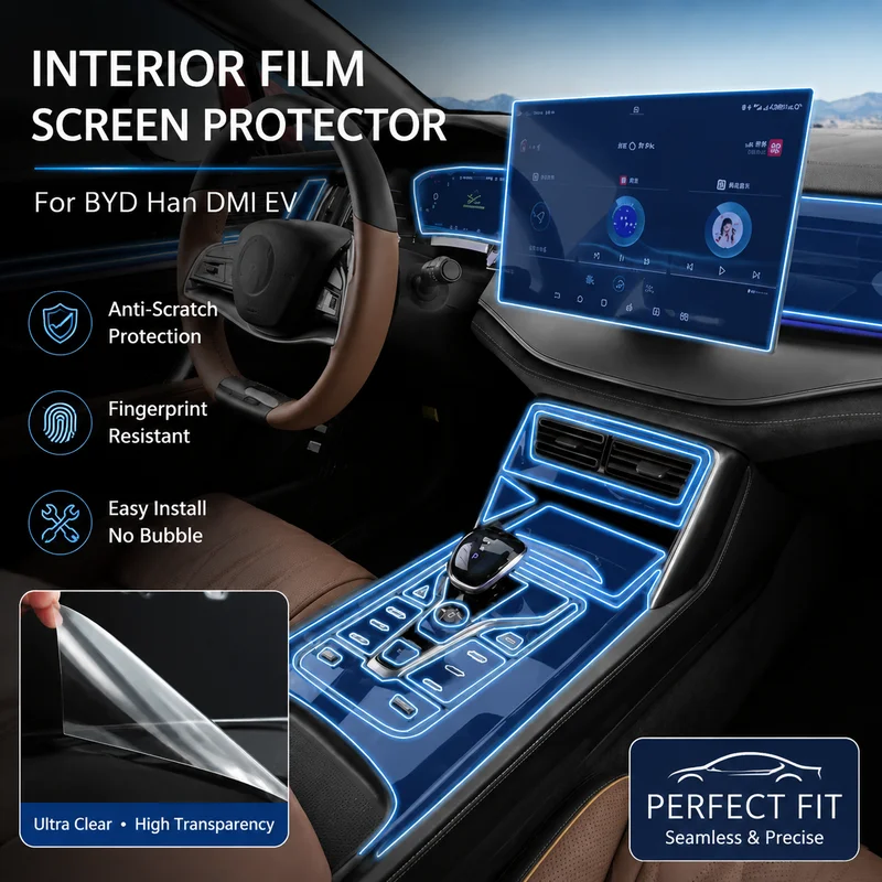 Interior Film For BYD Han DMI EV Center Console Screen Protector Easy Installation, Replacement Parts, Car Accessories
Interior Film For BYD Han DMI EV Center Console Screen Protector Easy Installation, Replacement Parts, Car Accessories