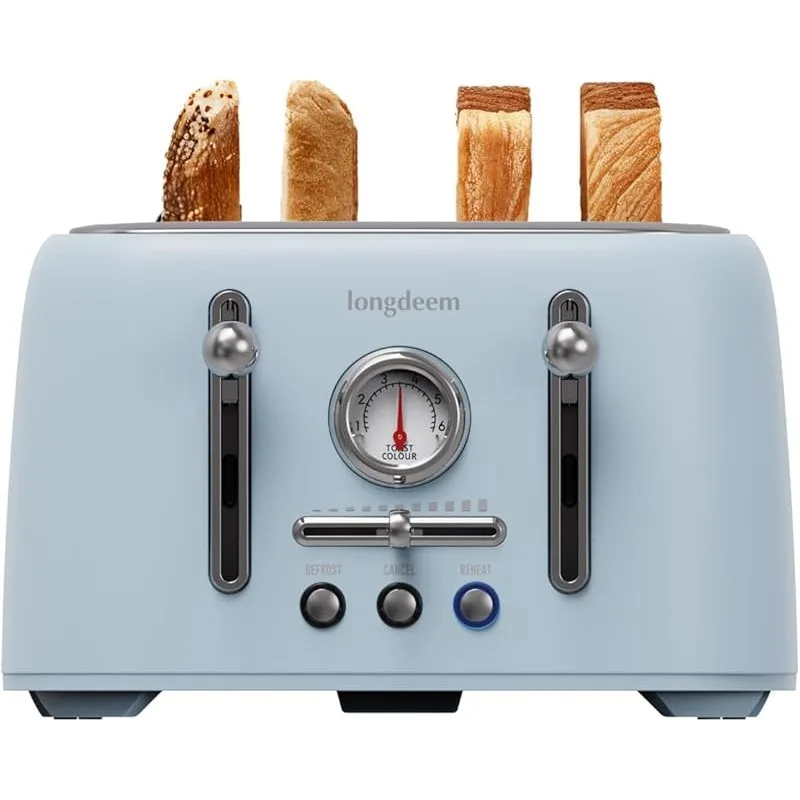 4-Slice Toaster with 1.6" Extra-Wide Slots, 6-Level Browning Control & Bagel/Defrost, Removable Crumb Tray, Auto Shutoff , Blue
4-Slice Toaster with 1.6" Extra-Wide Slots, 6-Level Browning Control & Bagel/Defrost, Removable Crumb Tray, Auto Shutoff , Blue
