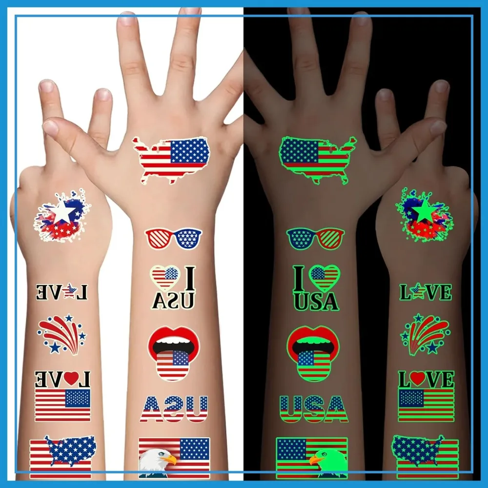 80 Pcs Glow in the Dark 4th of July Temporary Tattoos, USA Patriotic Decor, Party Favors for Independence Day, Memorial Day, Labor Day
80 Pcs Glow in the Dark 4th of July Temporary Tattoos, USA Patriotic Decor, Party Favors for Independence Day, Memorial Day, Labor Day