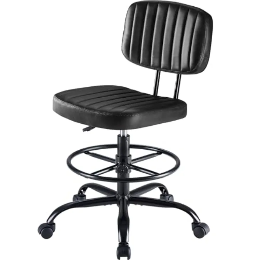 Armless Drafting Chair Low Back Office Seat with Adjustable Footrest Ring for Standing Desk Ergonomic PU Leather Office Seating
Armless Drafting Chair Low Back Office Seat with Adjustable Footrest Ring for Standing Desk Ergonomic PU Leather Office Seating