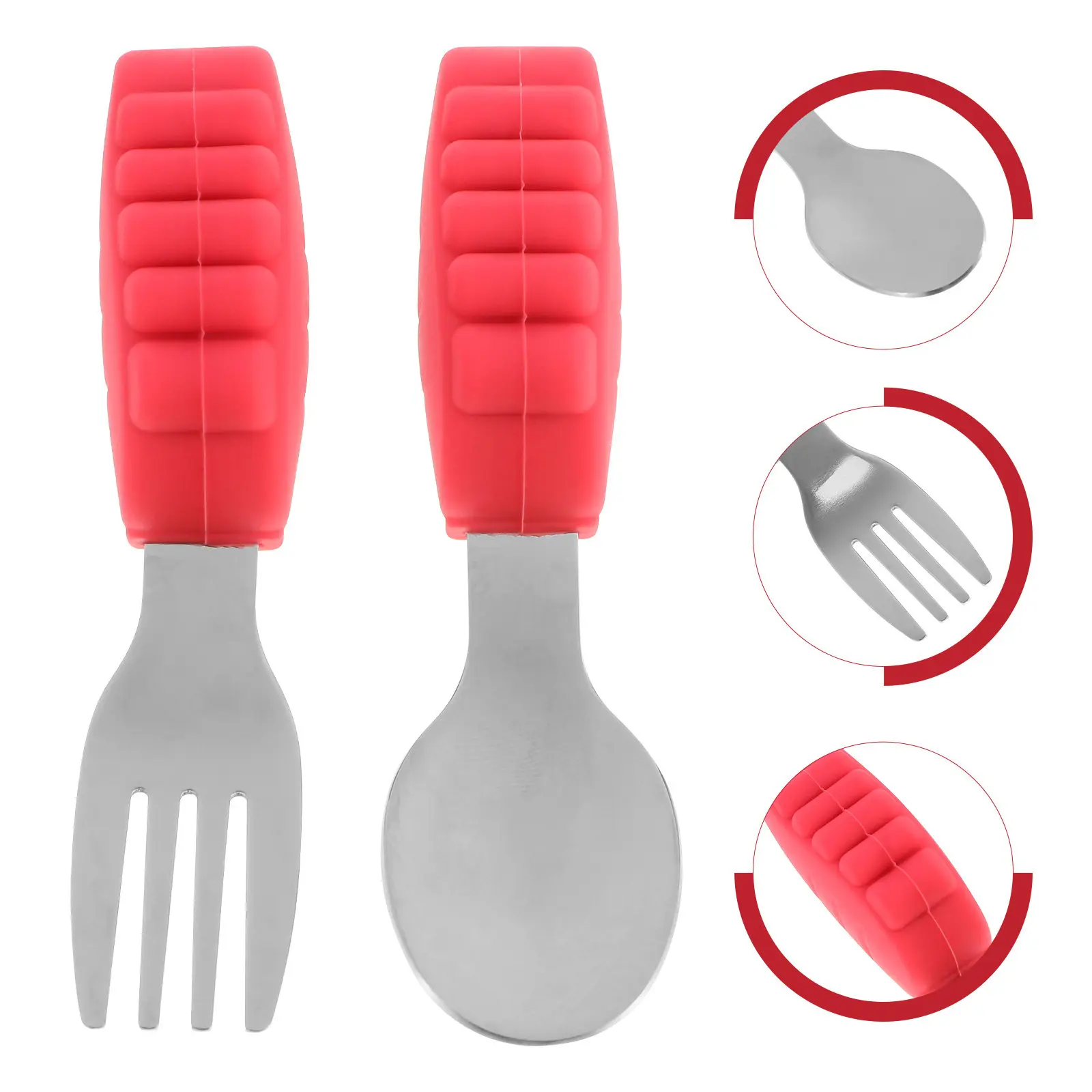 1Set Baby Silicone Handle Stainless Steel Training Fork Spoon Set for Toddlers Smooth Edges Non-Slip Grip Flat Narrow Spoon Head
1Set Baby Silicone Handle Stainless Steel Training Fork Spoon Set for Toddlers Smooth Edges Non-Slip Grip Flat Narrow Spoon Head