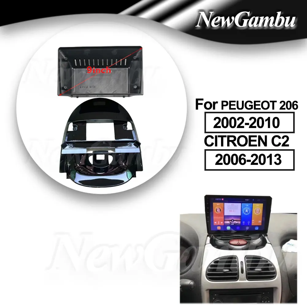 9 inch 2Din Car DVD Frame Audio Fitting Adaptor Dash Trim Kits For PEUGEOT 206 2002-2010 / CITROEN C2 2006-2013 Frame No Cable
9 inch 2Din Car DVD Frame Audio Fitting Adaptor Dash Trim Kits For PEUGEOT 206 2002-2010 / CITROEN C2 2006-2013 Frame No Cable