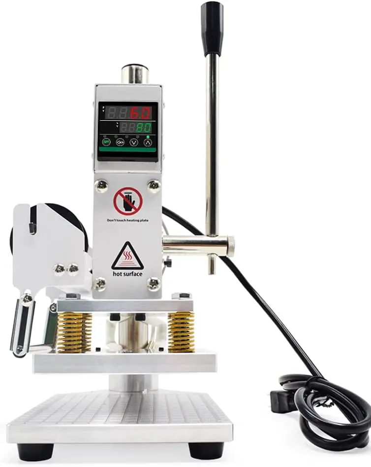 Hot Foil Stamping Machine 10x13cm Leather Bronzing Press 110V with Scale Base Plate for PVC PU Paper Logo Embossing
Hot Foil Stamping Machine 10x13cm Leather Bronzing Press 110V with Scale Base Plate for PVC PU Paper Logo Embossing