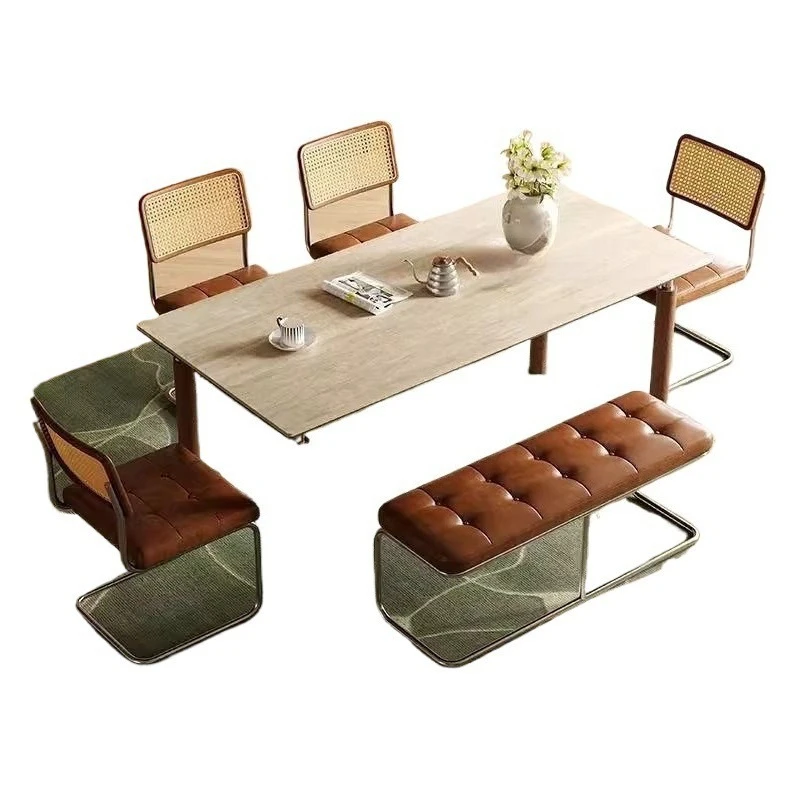Medieval style slate dining table rectangular solid wood retro small apartment Nordic home
Medieval style slate dining table rectangular solid wood retro small apartment Nordic home