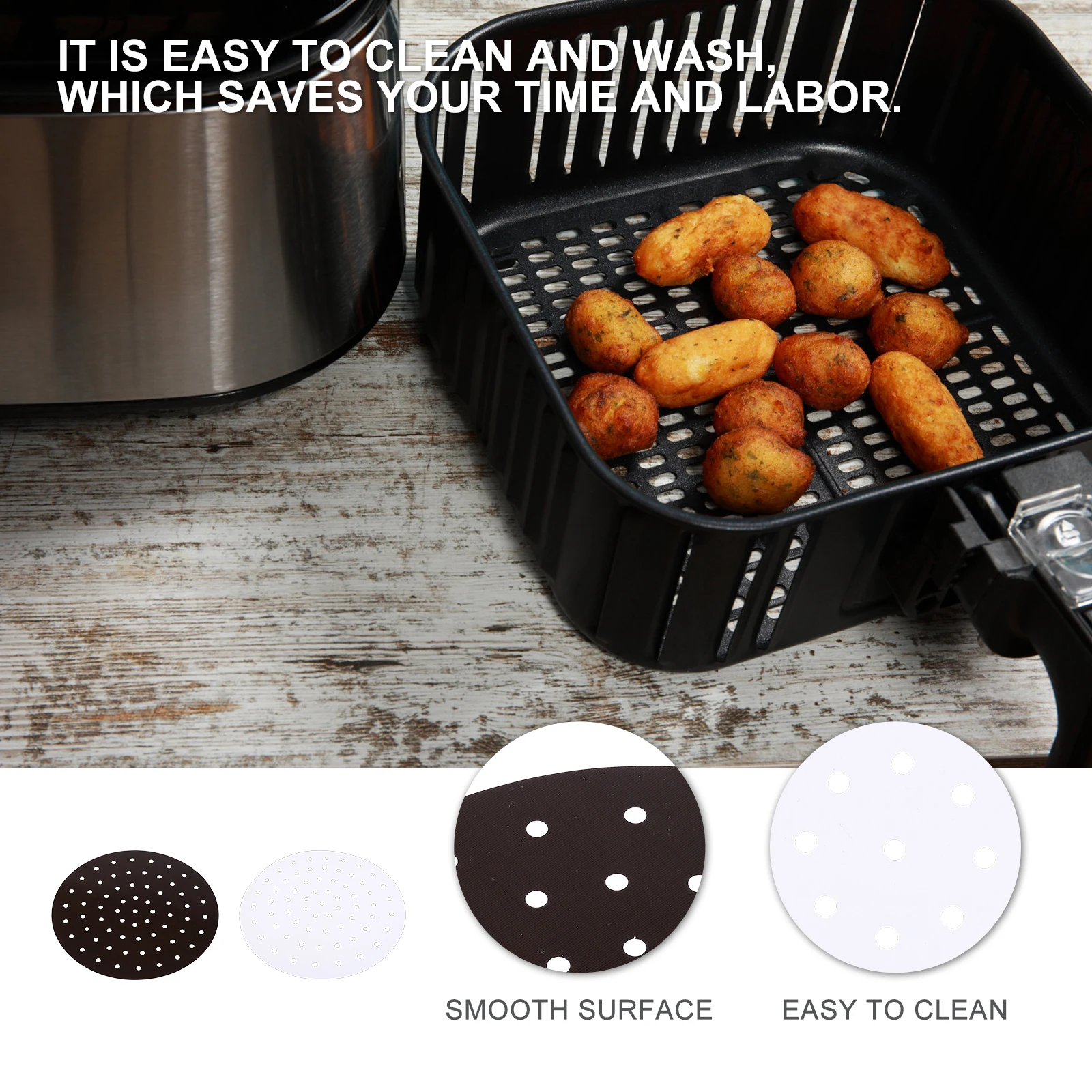 2 Pcs Non Stick Silicone Mat Air Fryer Liner Perforated Baking Pad High Temperature Resistant Kitchen Gadget Steam Food
2 Pcs Non Stick Silicone Mat Air Fryer Liner Perforated Baking Pad High Temperature Resistant Kitchen Gadget Steam Food