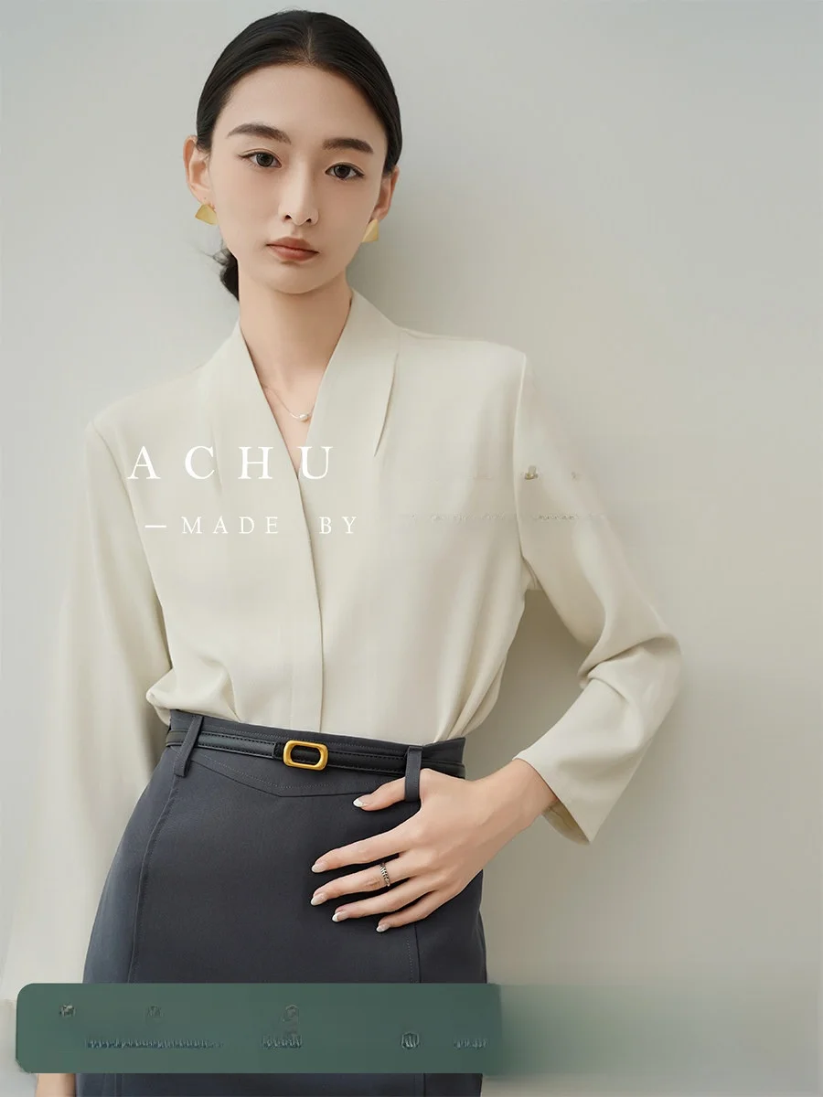 Ele White V-Ne Chiffon irt for Women Commute Profional Interview irt Busin Formal Top ACHU OL Sle Straight Cut
Ele White V-Ne Chiffon irt for Women Commute Profional Interview irt Busin Formal Top ACHU OL Sle Straight Cut
