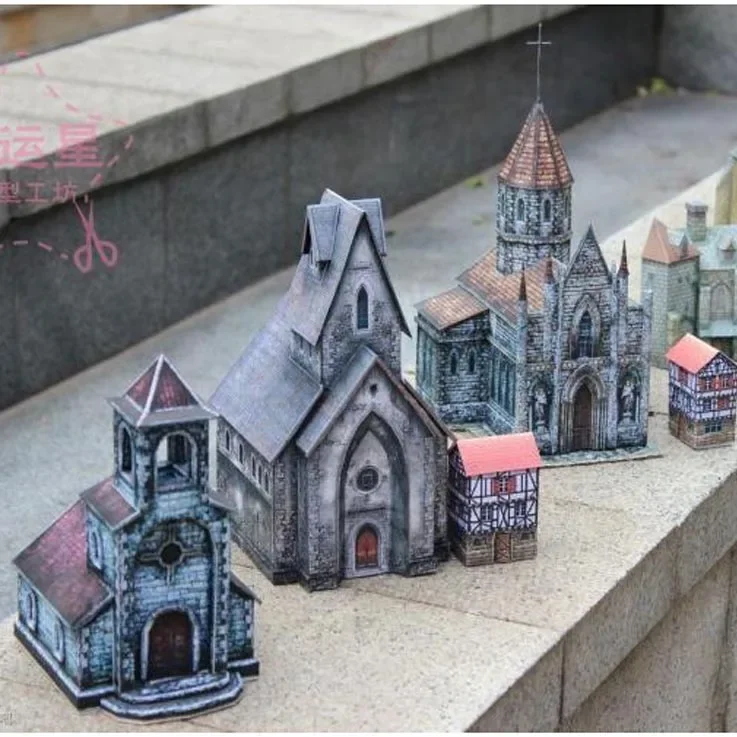 1/87 Medieval Architecture Cathedral Castle Building Original Paper Model DIY Handmade Toys
1/87 Medieval Architecture Cathedral Castle Building Original Paper Model DIY Handmade Toys