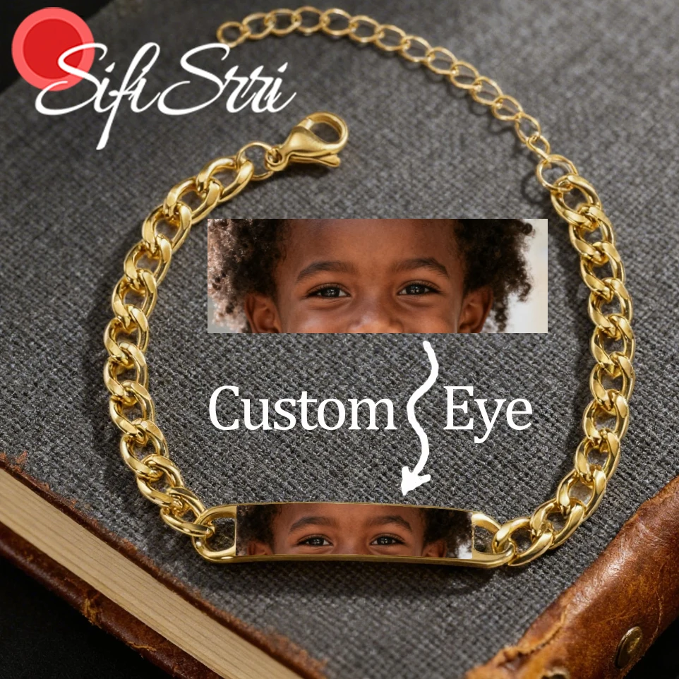 Sifisrri Custom Human Eyes Color Photo Bracelet For Women Men Stainless Steel Jewelry Adjustable Cuban Chain Personalized Gift 
Sifisrri Custom Human Eyes Color Photo Bracelet For Women Men Stainless Steel Jewelry Adjustable Cuban Chain Personalized Gift
