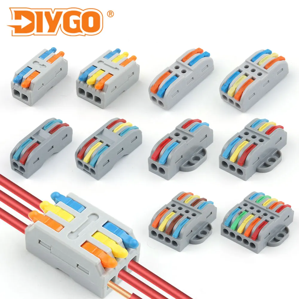 25/50/100PCS Home Wire Cable Connector Universal Compact Splitter Fast Wiring Home Push-in Terminal Block With Lever AWG 28-12
25/50/100PCS Home Wire Cable Connector Universal Compact Splitter Fast Wiring Home Push-in Terminal Block With Lever AWG 28-12