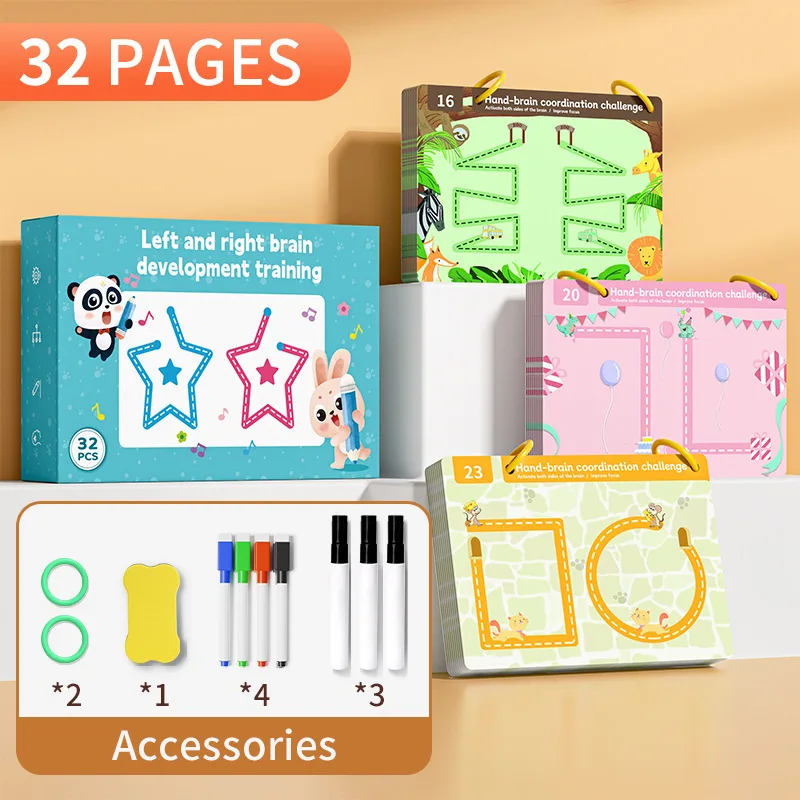 Reusable Children's Pen Control Training Book for Early Education Thinking Concentration Practice
Reusable Children's Pen Control Training Book for Early Education Thinking Concentration Practice
