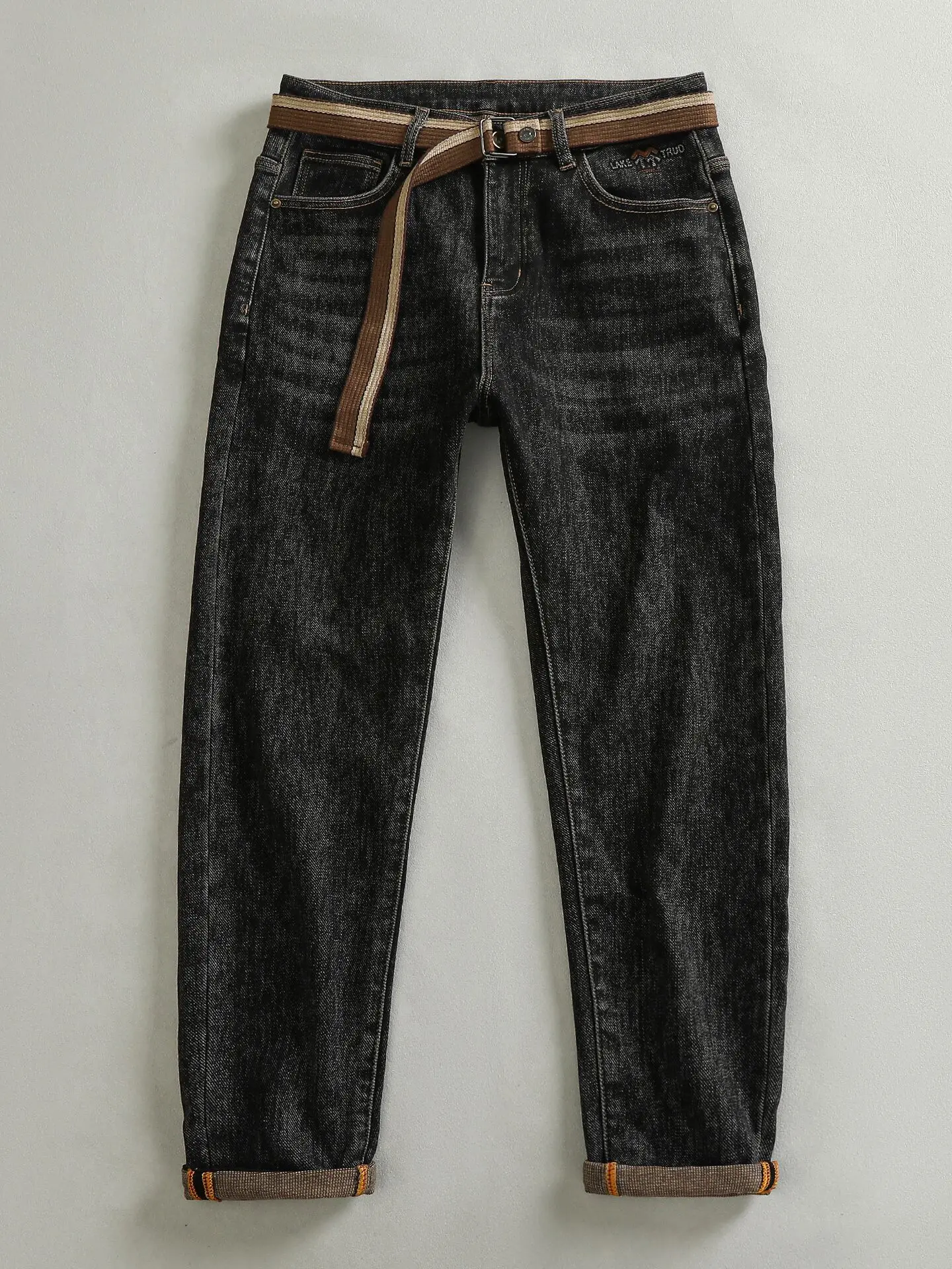 Washed Fleece Lined Slim Fit Men's Jeans American Style Warm Casual Straight Leg Cotton Polyester Blend Winter Trousers
Washed Fleece Lined Slim Fit Men's Jeans American Style Warm Casual Straight Leg Cotton Polyester Blend Winter Trousers
