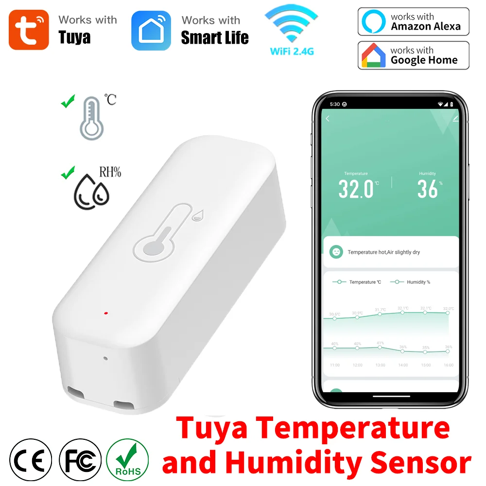 Smart Tuya WiFi Temp/Humidity Sensor – Remote App Alarm, Alexa & Google Home Ready
Smart Tuya WiFi Temp/Humidity Sensor – Remote App Alarm, Alexa & Google Home Ready