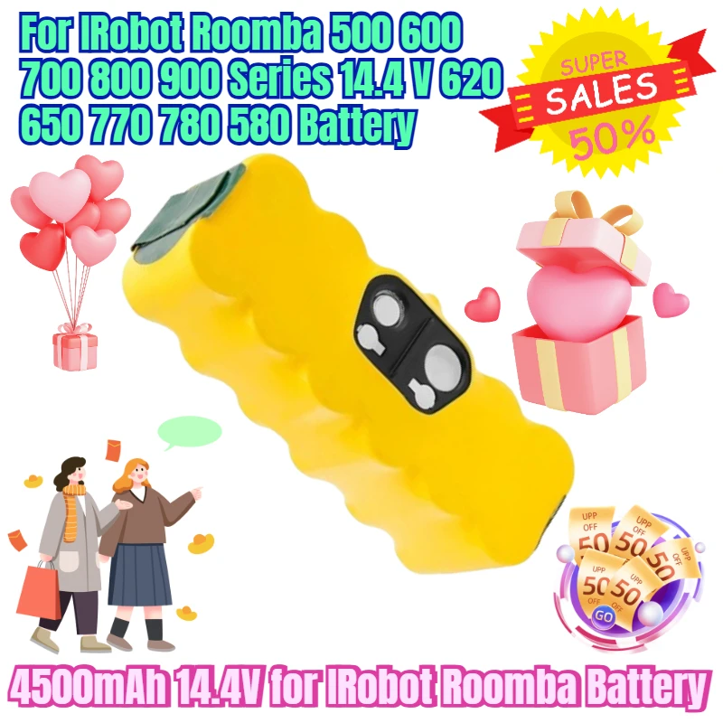 4500mAh 14.4V for IRobot Roomba Battery for IRobot Roomba 500 600 700 800 900 Series 14.4 V 620 650 770 780 580 Battery
4500mAh 14.4V for IRobot Roomba Battery for IRobot Roomba 500 600 700 800 900 Series 14.4 V 620 650 770 780 580 Battery