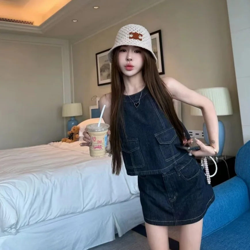 Mina Home Summer Madrid Blue Soft Denim Vest Skirt Set Women's Polyester Fiber Three-quarter Sleeve Other Style Casual Dress
Mina Home Summer Madrid Blue Soft Denim Vest Skirt Set Women's Polyester Fiber Three-quarter Sleeve Other Style Casual Dress