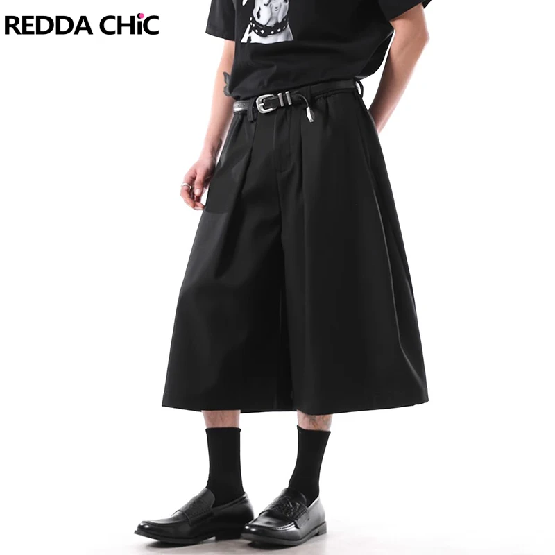 REDDACHIC Мужские черные шорты Cleanfit с высокой талией, однотонные плиссированные передние карманы, широкие брюки, костюм для офисной работы, повседневная летняя одежда 
REDDACHIC Мужские черные шорты Cleanfit с высокой талией, однотонные плиссированные передние карманы, широкие брюки, костюм для офисной работы, повседневная летняя одежда