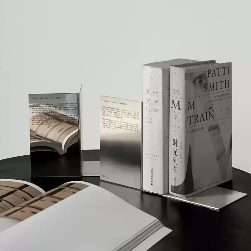 Stainless Steel Mirror Bookends Modern Nordic Book Stand for Desk Office Study Organizer Creative Brushed Book Holder Decoration
Stainless Steel Mirror Bookends Modern Nordic Book Stand for Desk Office Study Organizer Creative Brushed Book Holder Decoration