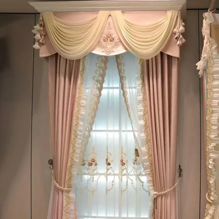 Luxury French Fancy Texture Hotel Windows Double Embroidered Curtains Bedroom Pink
Luxury French Fancy Texture Hotel Windows Double Embroidered Curtains Bedroom Pink