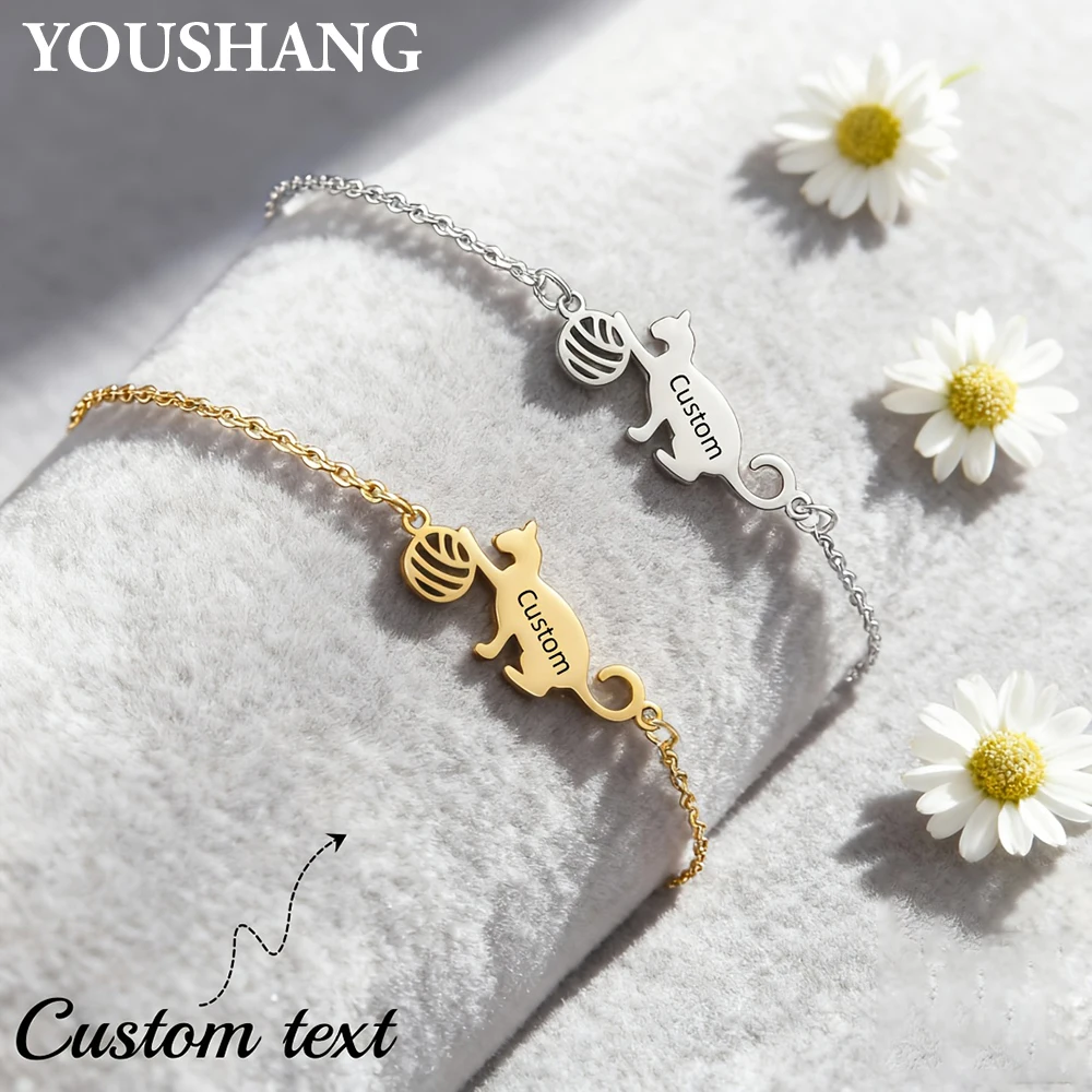 Custom Cat & Ball Design Bracelet, Personalized Name Bracelet, Unique Memorial Jewelry Gift for Friends or Family.
Custom Cat & Ball Design Bracelet, Personalized Name Bracelet, Unique Memorial Jewelry Gift for Friends or Family.