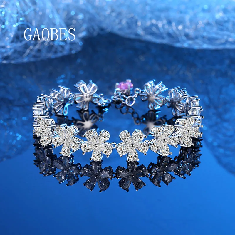 Роскошный женский браслет из твердой платини PT950, пятилепестковый муассанит, браслет с белыми бриллиантами, регулируемая длина 16-18 см
Роскошный женский браслет из твердой платини PT950, пятилепестковый муассанит, браслет с белыми бриллиантами, регулируемая длина 16-18 см