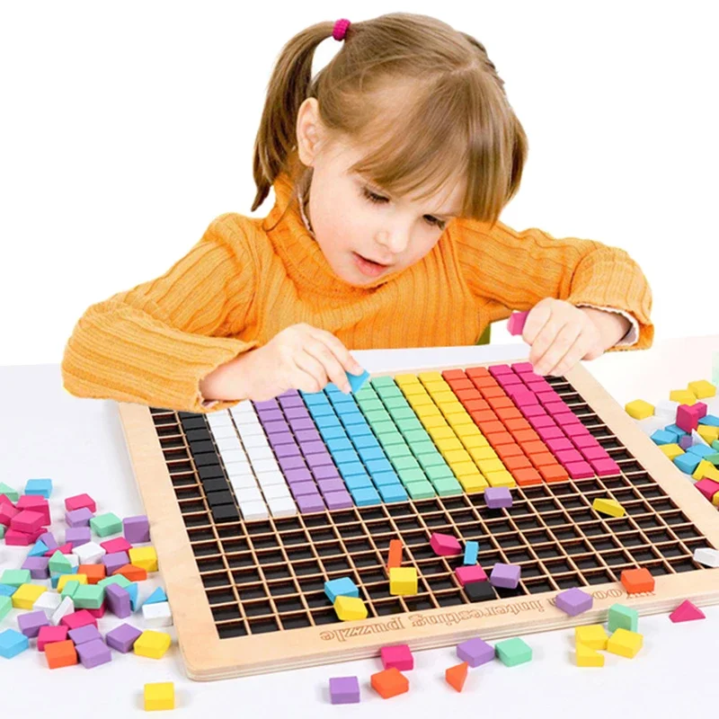 New Kids Wooden Geometry Jigsaw Tangram Pixel Blocks Puzzle Toy Montessori Early Education Wooden Game Toys for Children
New Kids Wooden Geometry Jigsaw Tangram Pixel Blocks Puzzle Toy Montessori Early Education Wooden Game Toys for Children